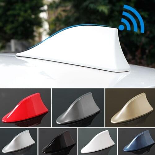 GOJOSOWIN Universal Car Shark Fin Antenna Auto Exterior Roof Shark Aerials Car Auto Radio Signal Antenna FM/AM Signal Aerials