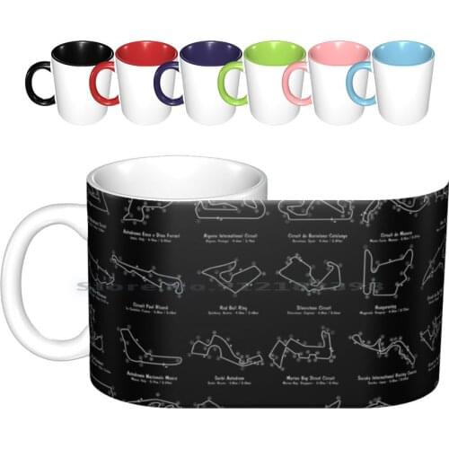 Race Tracks ( White Stencil-No Background ) Ceramic Mugs Coffee Cups Milk Tea Mug Rapaz Bluegalaxy Bgalaxy Blue Galaxy Car Cars