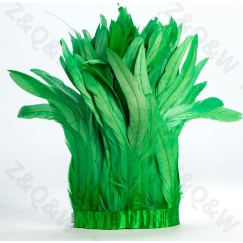 8-14 inch cock tail dyed with grass green to make 2 meters cloth edge DIY Latin shopping festival costume skirt decoration