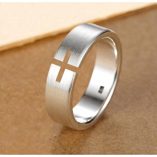 Classic Simple Cross Hollow Out Ring Opening Adjustment Fashion Gold Silver Color Ring Hip Hop for Men Women Punk Party Jewelry