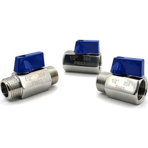 Stainless Steel Tap MINI Ball Valve 1/8 1/4 3/8 1/2 3/4 1" Thread SS304 Brewer Hardware