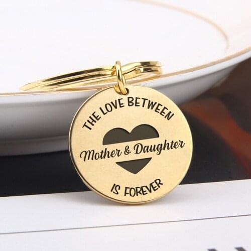 The Love Between Parents And Son Daughter Is Forever To Dad Mom Gifts Beautiful Stainless Steel Custom Round Keychain