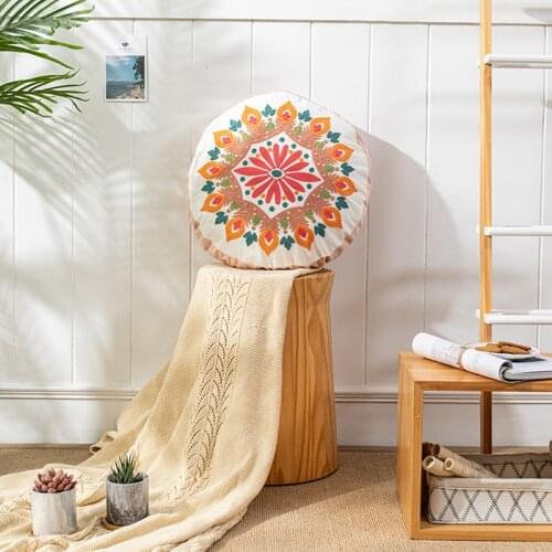 Moroccan Style Cushion Cover 45x45 Pillowcase for Sofa Home Car Round Geometric Ethnic Floral Boho Decorative Cushion Cover