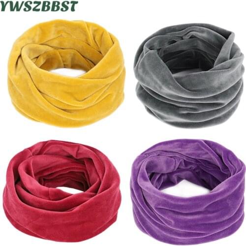 Unisex Autumn Winter Boys Girls Women Men Warm Velvet Scarves Kids Thick Elastic Mufflers Children Neck Warmer Ring Baby Scarf