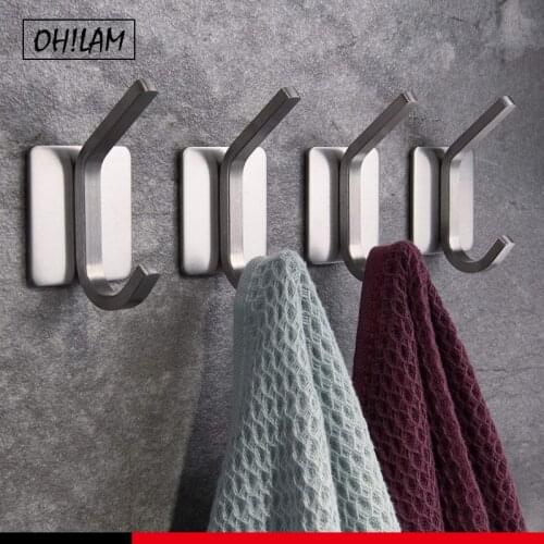 Self Strong Adhesive Hooks Wall Hanger Towel Robe Coat Bag Stick on Wall Rack Bathroom Kitchen Office Organizer No Drill Hook