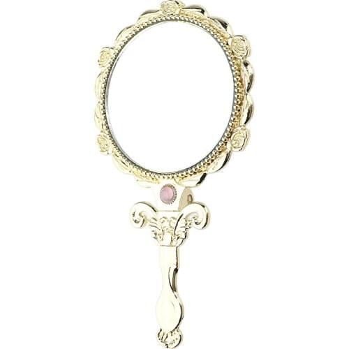 Foldable Antique Women Girls Handheld Makeup Mirror Cosmetic Compact Travel Portable Vanity Round Mirrors