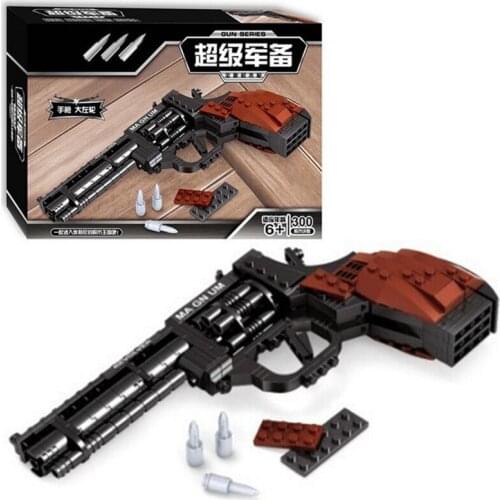 Top Gun Building Blocks Weapon Revolver Pistol Power Gun 300Pcs Enlighten Building Blocks Figures SWAT Building Block Toys Gift