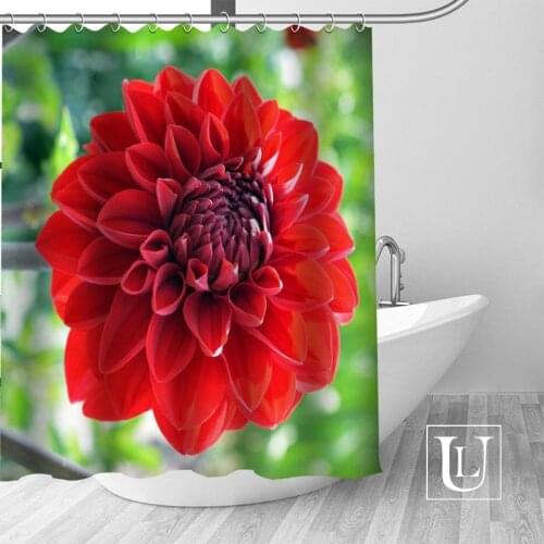 Custom bloom dahlia Curtain Fabric Modern Shower Curtain bathroom beautiful Curtains Bath decor Polyester Cloth Waterproof