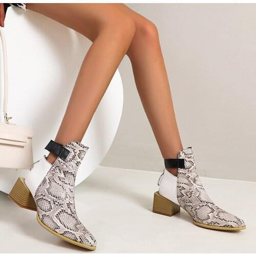 Womens shoes 2021 Ankle boots Square heel shoe for women large size 34-48