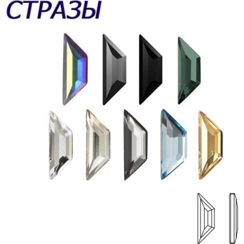 20pcs flat Back Rhombus crystal glass nail accessories Strass Glass Rhinestones For 3D Nails Art Decorations Supplies Jewelry