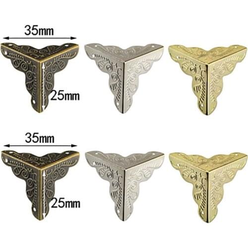 4/8 Pcs Classical Corner Protector Furniture Hardware Accessories Wooden Cover Box Feet Table Supports Antique Corner Code