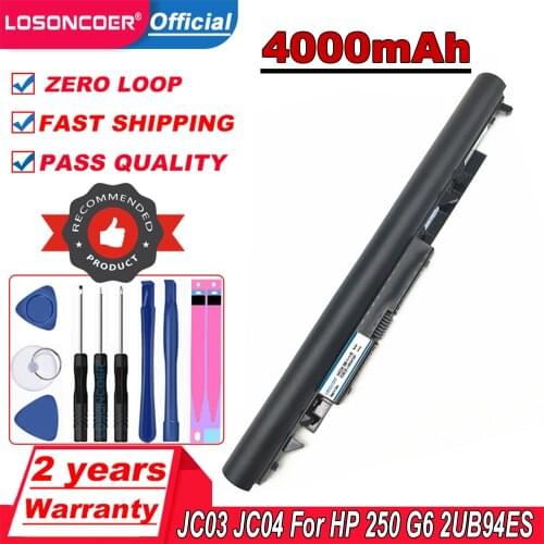 4000mAh 4CELLS HSTNN-DB8F HSTNN-IB7X Laptop Battery JC03 JC04 For HP 250 G6 2UB94ES 255 G6 250 G6 SP 3DN23ES Pavilion 17z