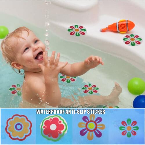 5pcs Creative PEVA Anti-Slip Flower Sticker Waterproof Cartoon Bath Mat For Bathroom Bathtub Shower Pad Kids Room Stair Sticker