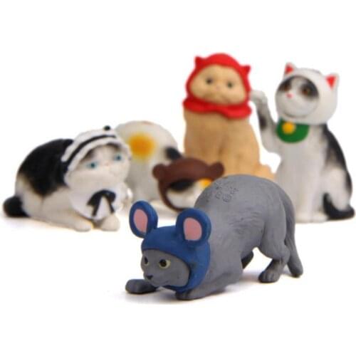 5Pcs Cats Model Toys Miniature Figurine Models DIY Doll House Pet Toy Landscape Accessory Table Decor
