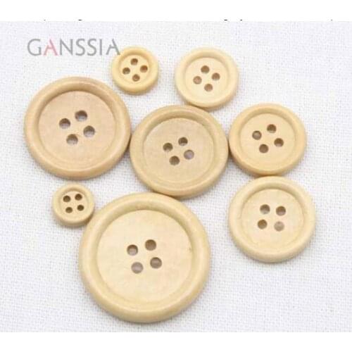 25-100pcs/lot Natural color4-Holes Round buttons,wooden buttons for kids,scrapbooking buttons(SS-1012)