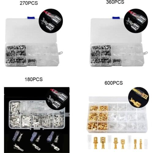 600/360/270pcs Cold Press Insulated Seal Electrical Wire Crimp Terminal Connector Assortment