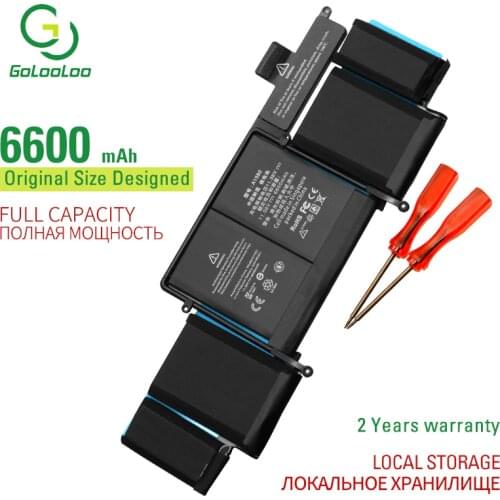 Golooloo 6600mAh 74.9WH A1582 Laptop Battery For Apple Macbook Retina A1502 A1582 13Inch 2015 year With Tools 11.36V