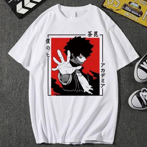 Men Women T-shirt Tops Kawaii My Hero Academia Tshirt Dabi T-shirt Crew Neck Fitted Soft Anime Manga Tee Shirt Clothes