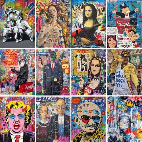 Banksy Graffiti Street Art Canvas Paintings Follow Your Dream Posters and Prints Wall Picture for Living Room Wall Decor Cuadros