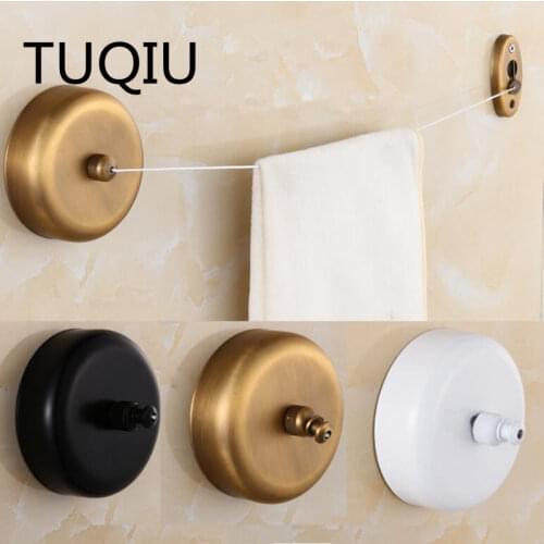 Chrome/Gold/White Retractable clothesline indoor Stainless Steel Round Clothesline outdoor Clothes Dryer 2.8m clothesline rope