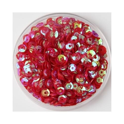 50g(10000pcs) 4mm Cup Loose Sequins Round Paillette Wedding Garment Accessory Sewing Craft Red AB Confetti Spangles