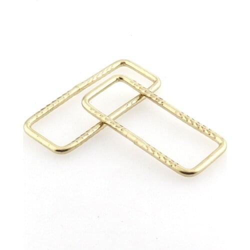 Metal Square Buckle Gold Color Inner 1''3/4'' Adjustable Rectangle D Ring Belt For Backpacks shoes Bag Cat Dog Collar Buckles