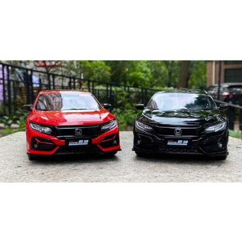 Scale 1/18 Model For Honda CIVIC 2020 Hatchback Diecast CAR MODEL TOYS Boys Girls gift Collection Black/Red Metal,Plastic,Rubber