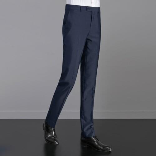 New Fashion Designer Mens Classic Romantic Wedding Groom Zipper Fly Suit Pants Slim Fit Wrinkle-resistant Suit Pants for Men