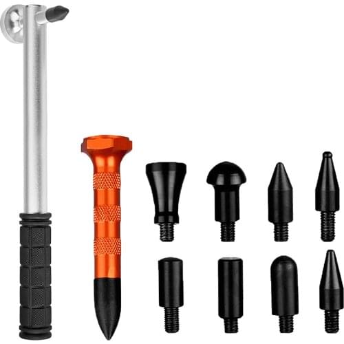 PDR Tools Kit For Car 9PCS Tap Down Pen+ PDR Aluminum Hammer Paintless Dent Removal Repair Tools Auto Dent Repair Tool Hand Sets