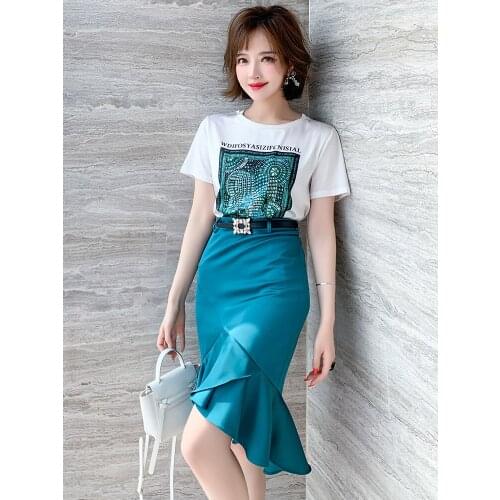 Top Quality Round neck with diamond retro printing new summer T-shirt