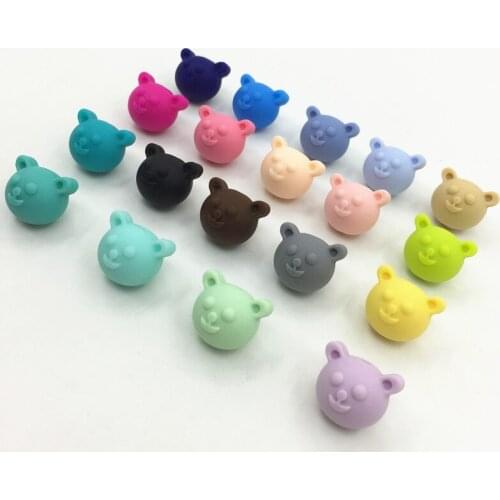 NEW 50pieces/lot Bear Silicone Beads Baby Teething Beads Safe Food Grade Nursing Chewing Bear Silicone loose Beads