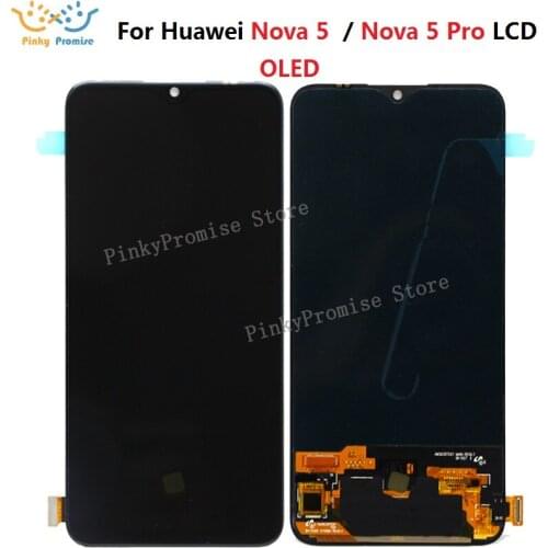 OLED LCD For Huawei Nova 5 LCD Display Touch Screen Digitizer SEA-AL00 Assembly For Huawei Nova 5 pro LCD Display SEA-AL10