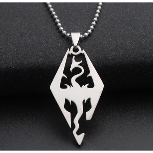 1 Stainless Steel Dinosaur Dragon Necklace Pterosaur Flying Animal Ancient Creatures Pterosaur Elder Scroll Necklace jewelry
