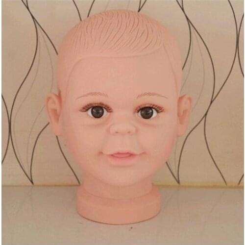 Wholesale PVC Realistic Plastic Baby kid head Mannequin For Wig Hat Sunglass Display child head Mannequin kappers pop 1PC B617