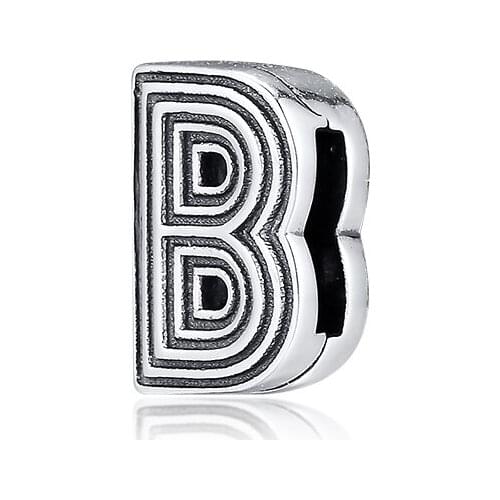 Beads 925 Sterling Silver Reflexions Letter B Clip Charms Bead Fits Europe Bracelets charmes prata 925 original Jewery Making