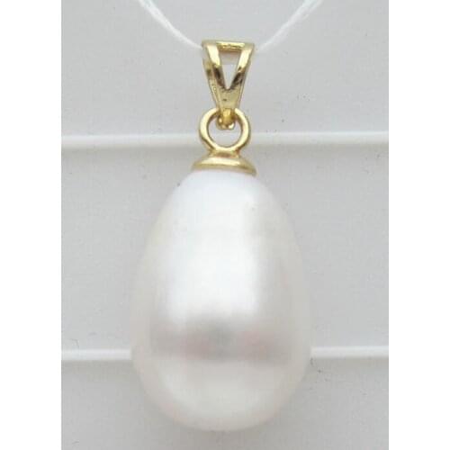 HOT REAL AAA+ 10-11MM NATURE PERFECT SOUTH SEA WHITE PEARL PENDANT 14KGP