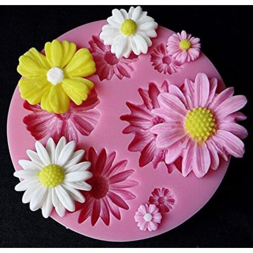 3D Sunflower Flower Petals Embossed Silicone Mold Relief Fondant Cake Decorating Tools Chocolate Gumpaste Candy Clay Mould AX-20