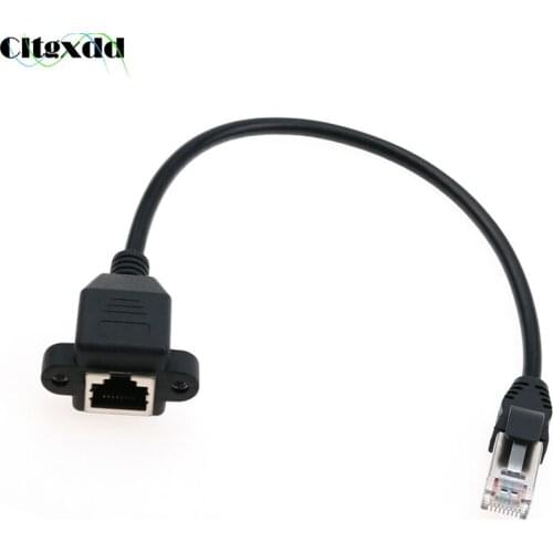 RJ45 Male to Female Connector Cable Screw Panel Mount Ethernet LAN Network Extension Cable For Industrial Chassis Computer