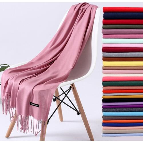 Solid Color Cashmere Scarf Women 2020 New Long Soft Shawls and Wraps Foulard Pashmina Fashion Tassels Hijab Femme Neck Scarves