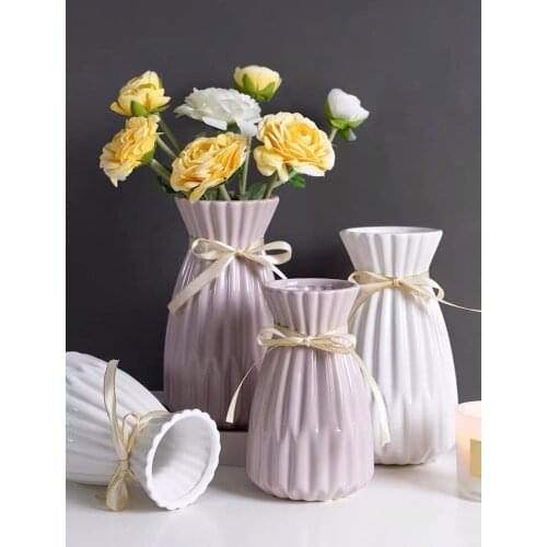 Nordic Modern Hot Style Flower Vase Decoracion Salon Casa Home Decor Ceramic Gift Living Room Decoration Contracted Desktop