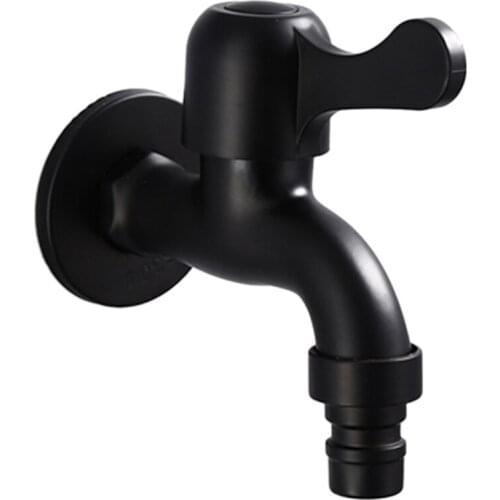 Bathroom Black Single Cold Tap Wall Single Tap Cold Water Faucet Garden Black Tap,4 Points Faucet Faucet-Short A