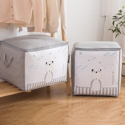 Clothes Storage Bag Organizer Closet Cartoon Portable Box Folding Pillow Quilt Blanket Wardrobe Home-Accessories