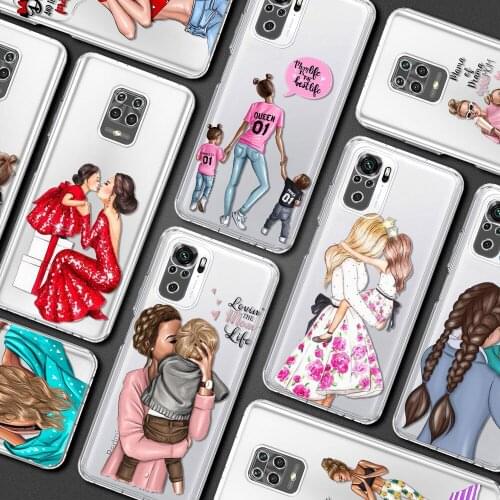 Baby Mom Girl dad super Cover for Redmi Note 9S 9 8 10 5G K30 Pro 7 9C 8T 9A 7A 8A 6A K40 9T Clear Phone Case Shell