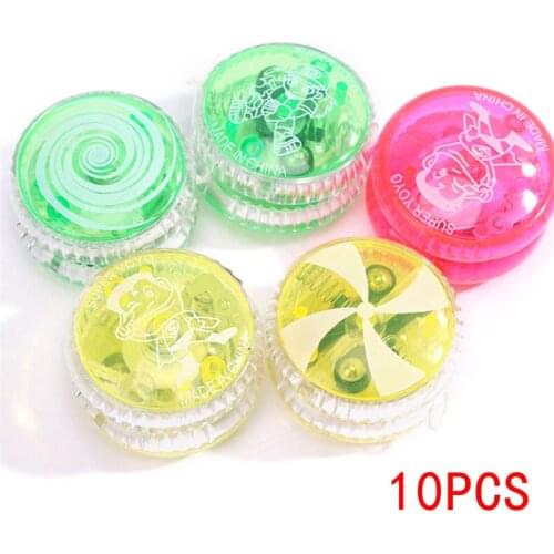HX5D 10 Pcs/set Children Yo-Yo Luminous New LED Flashing Ball Party Game Toys Kids for Boys Girls