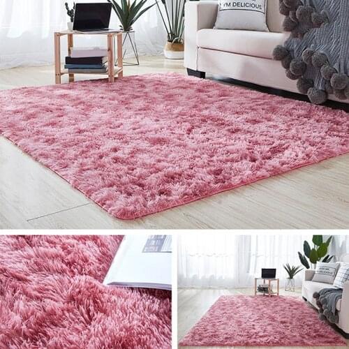 14 Colors Large Size Ultra Soft Tie-Dye Plush Carpet Fluffy Area Rug For Bedroom Living Room Anti-slip Floor Mats