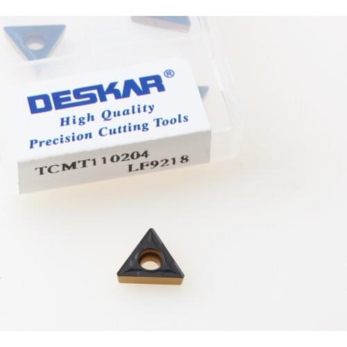 10PCS DESKAR TCMT110204 TCMT 110208 LF9218 Two-Color Lathe Carbide Inserts Turning Tools CNC Tool Parts For Steel