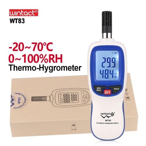 WINTACT Handheld Digital Temperaturer Pyrometer Humidity Meter Indore Outdore Mini Hygrometer Weather Station Controller WT83