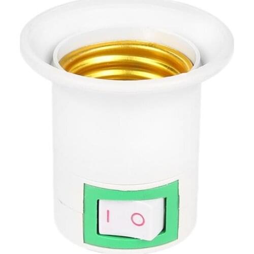 2021 New 1PCs Sell Practical White E27 LED Light Socket To EU Plug Holder Adapter Converter ON/OFF For Home Lighting Products