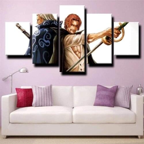 5 Piece Wall Art Canvas Anime Manga Pictures Pirate King Figure Posters And Prints Home Bedroom Wall Decoration Paintings