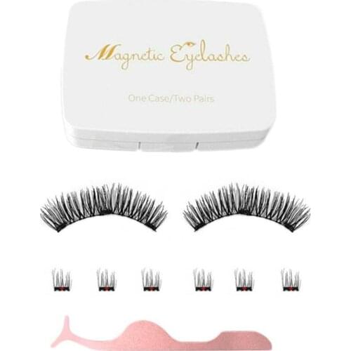8pcs/Set Mink Magnetic Eyelashes Lash Full Strip Eyelashes On Magnets False Eyelash With Tweezers Double Magnet Fake Lash